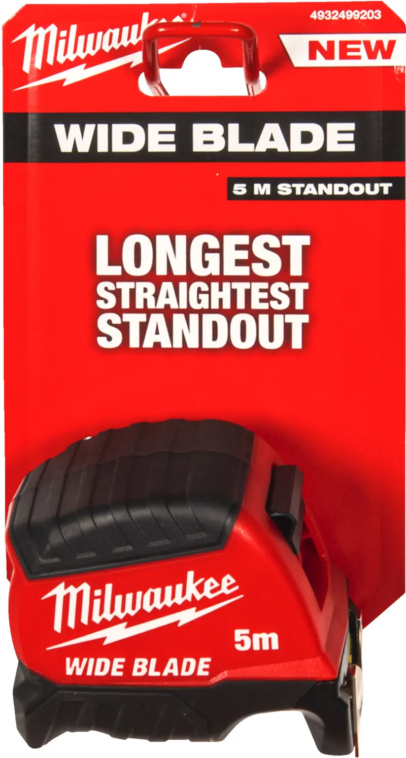 Široký svinovací metr Milwaukee WIDE BLADE (GEN2) 5M-35, délka 5 metrů, 4932499203